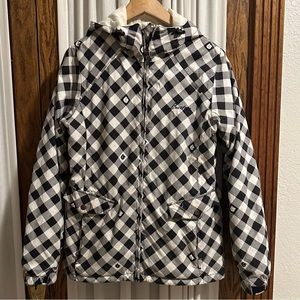 Burton Black & White Checked Snowboard Ski Jacket